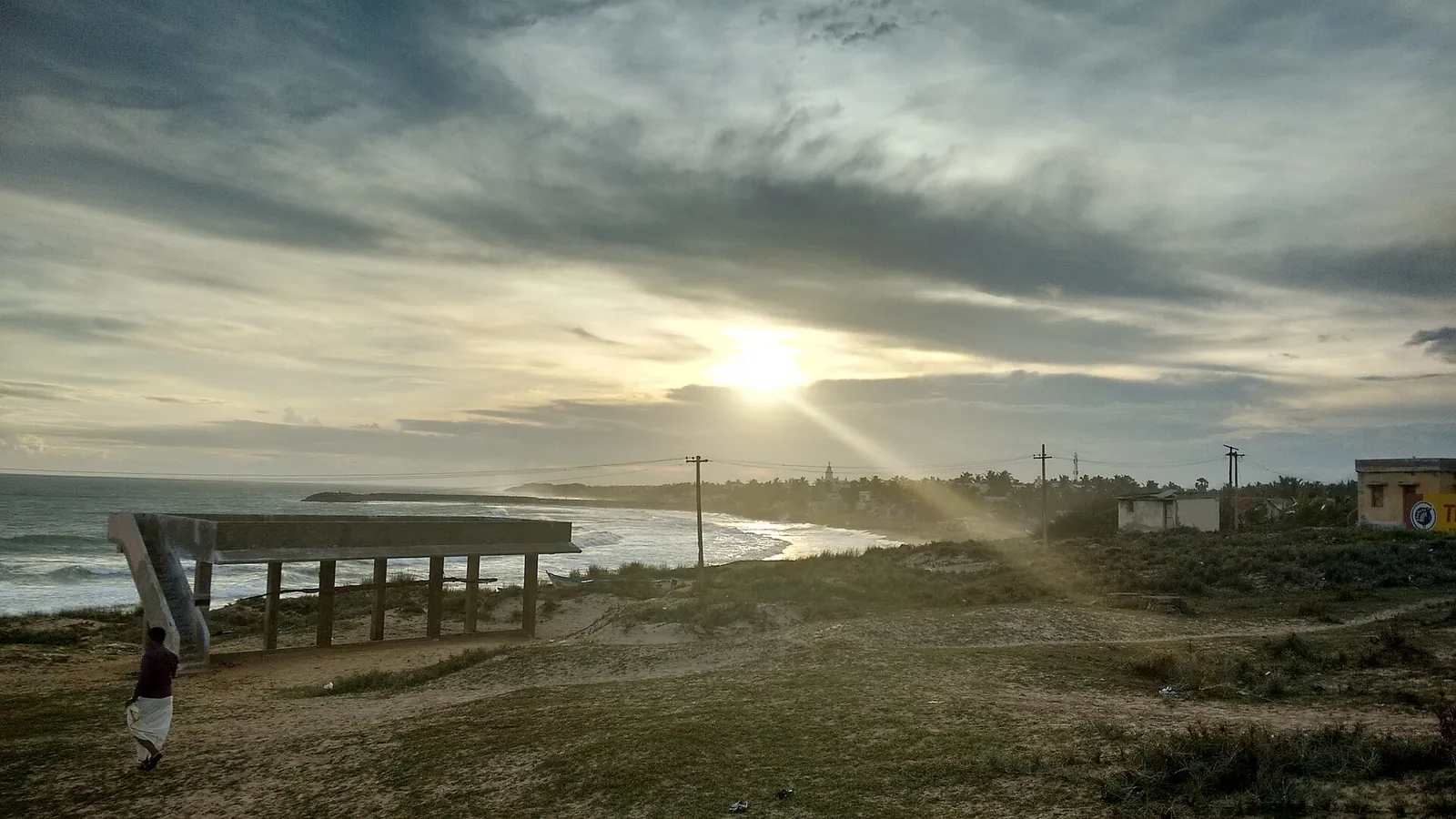 Kanyakumari sunset point over the Arabian Sea
