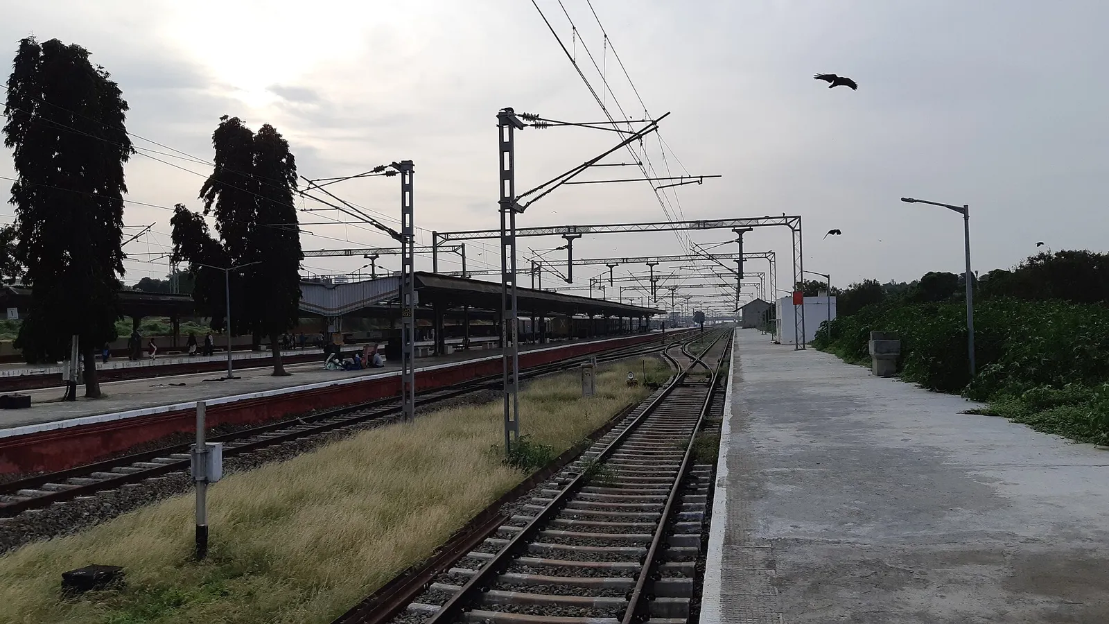 Platforms at Kanyakumari railway station, the southern terminus of the Himsagar Express
