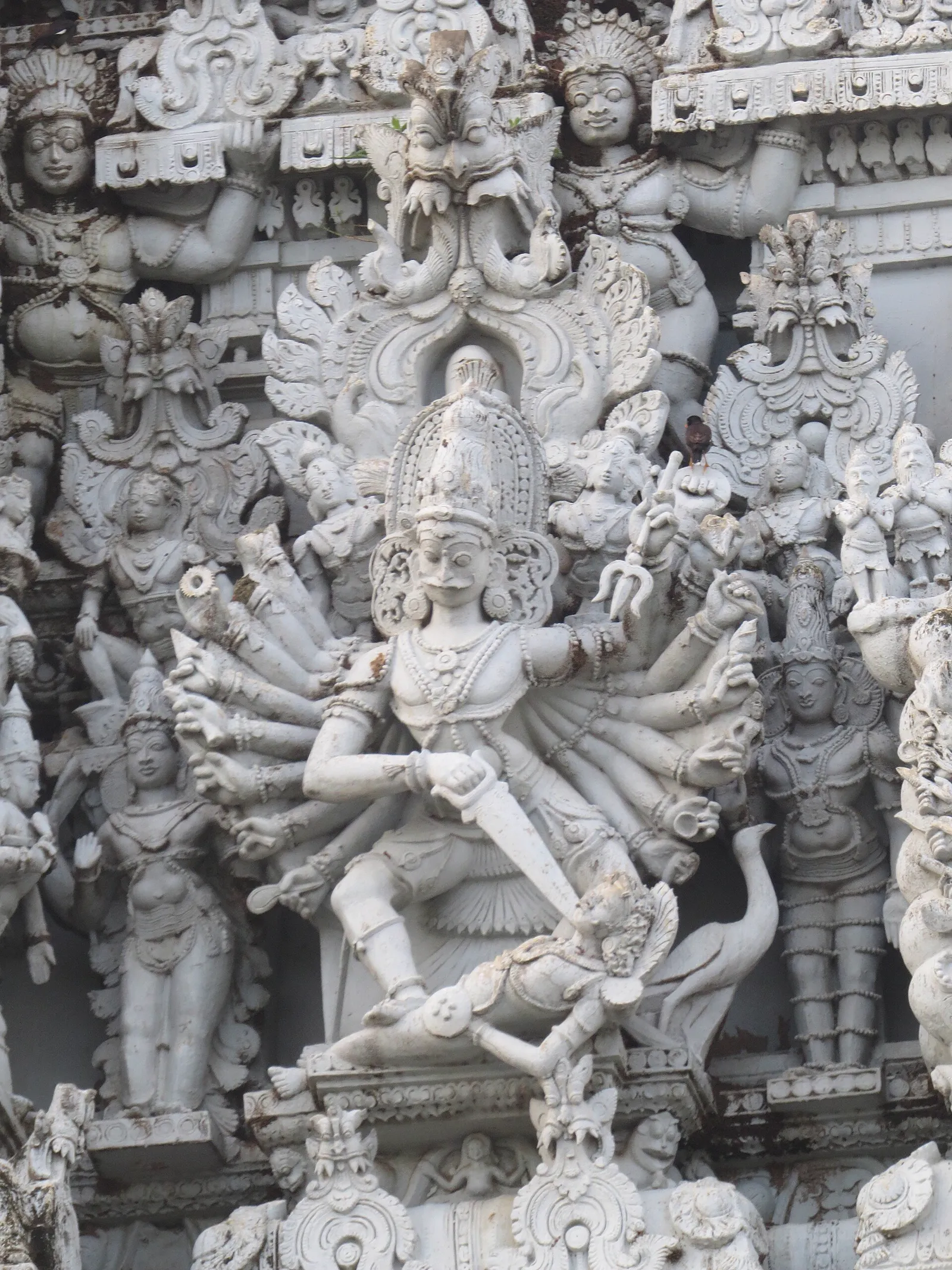 The towering gopuram of Suchindram Thanumalayan Temple near Nagercoil