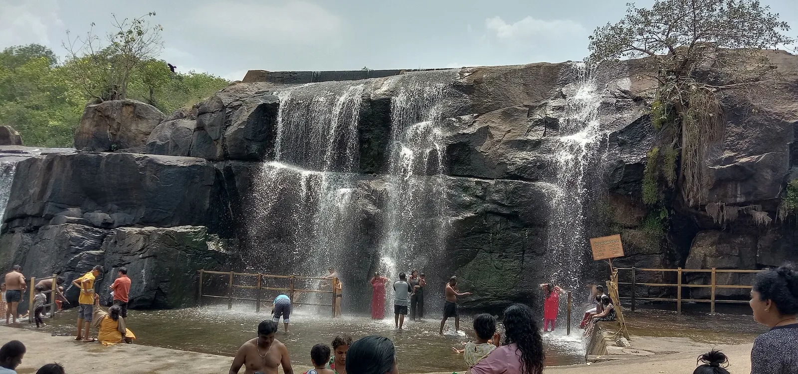 Thirparappu Falls in full flow on the Kodayar river, the destination of the Nagercoil to Thirparappu falls route