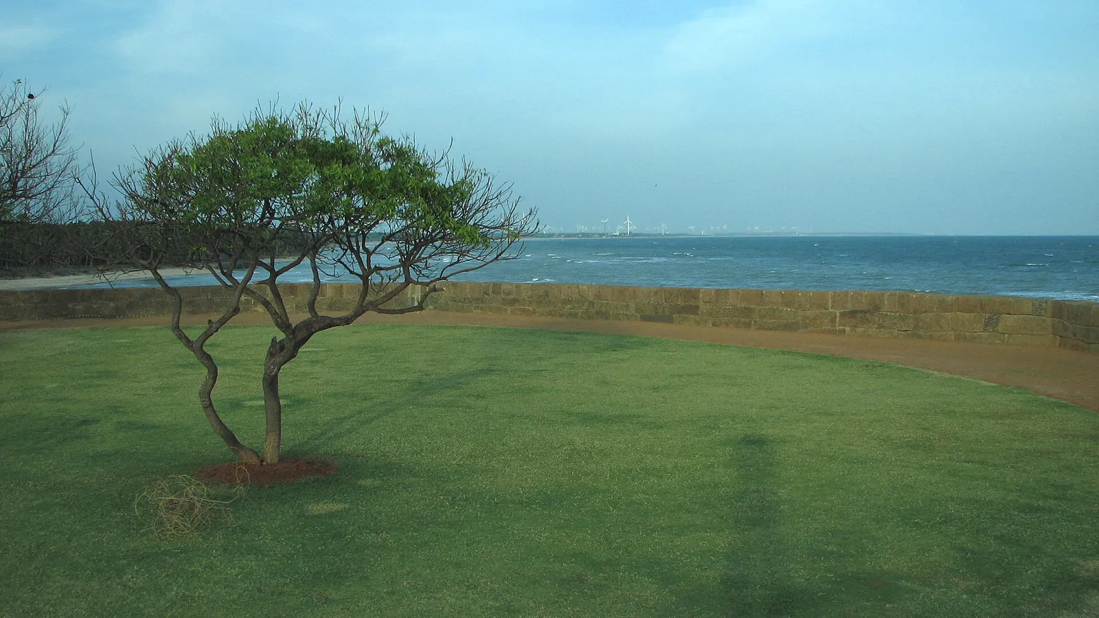 View of the sea from the granite ramparts of Vattakottai Fort near Kanyakumari