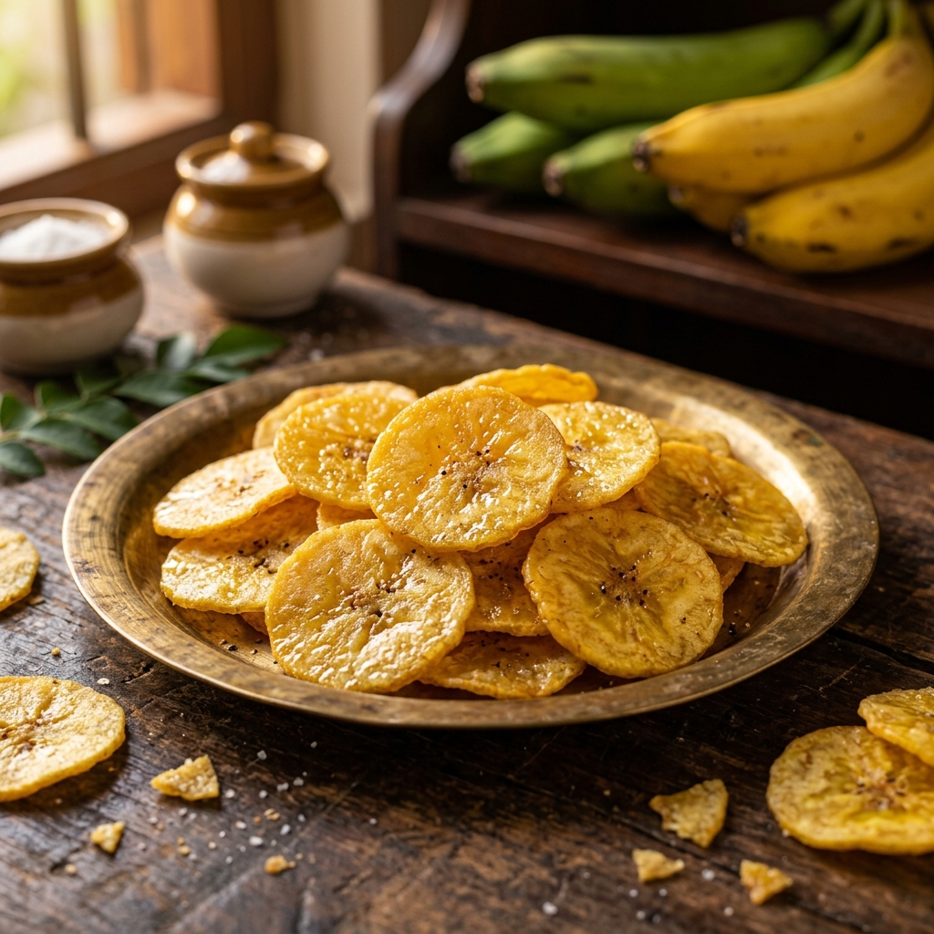 Fresh Vadasery Banana Chips — Crispy Nendran Chips from Asambu Road
