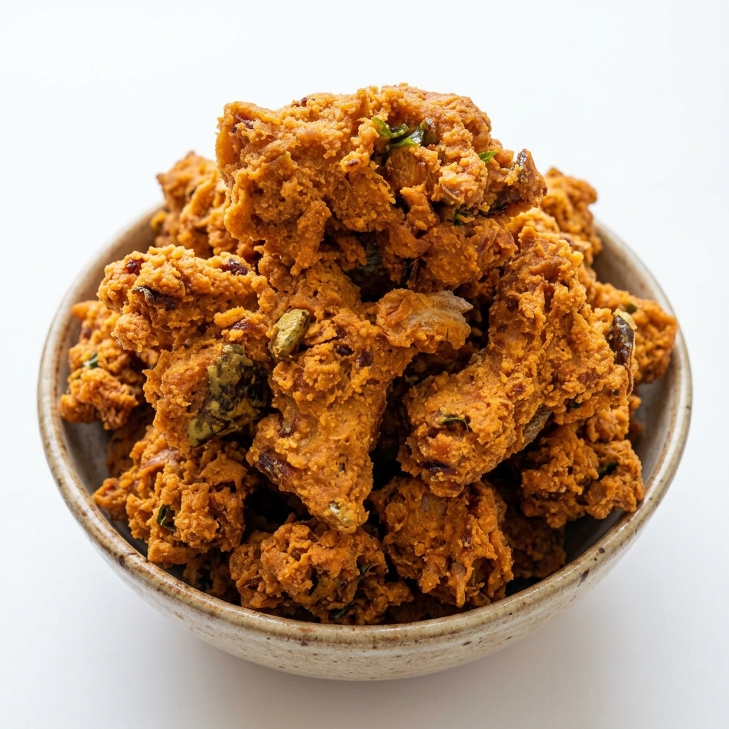 Pakoda being freshly fried in groundnut oil at Vadasery shop