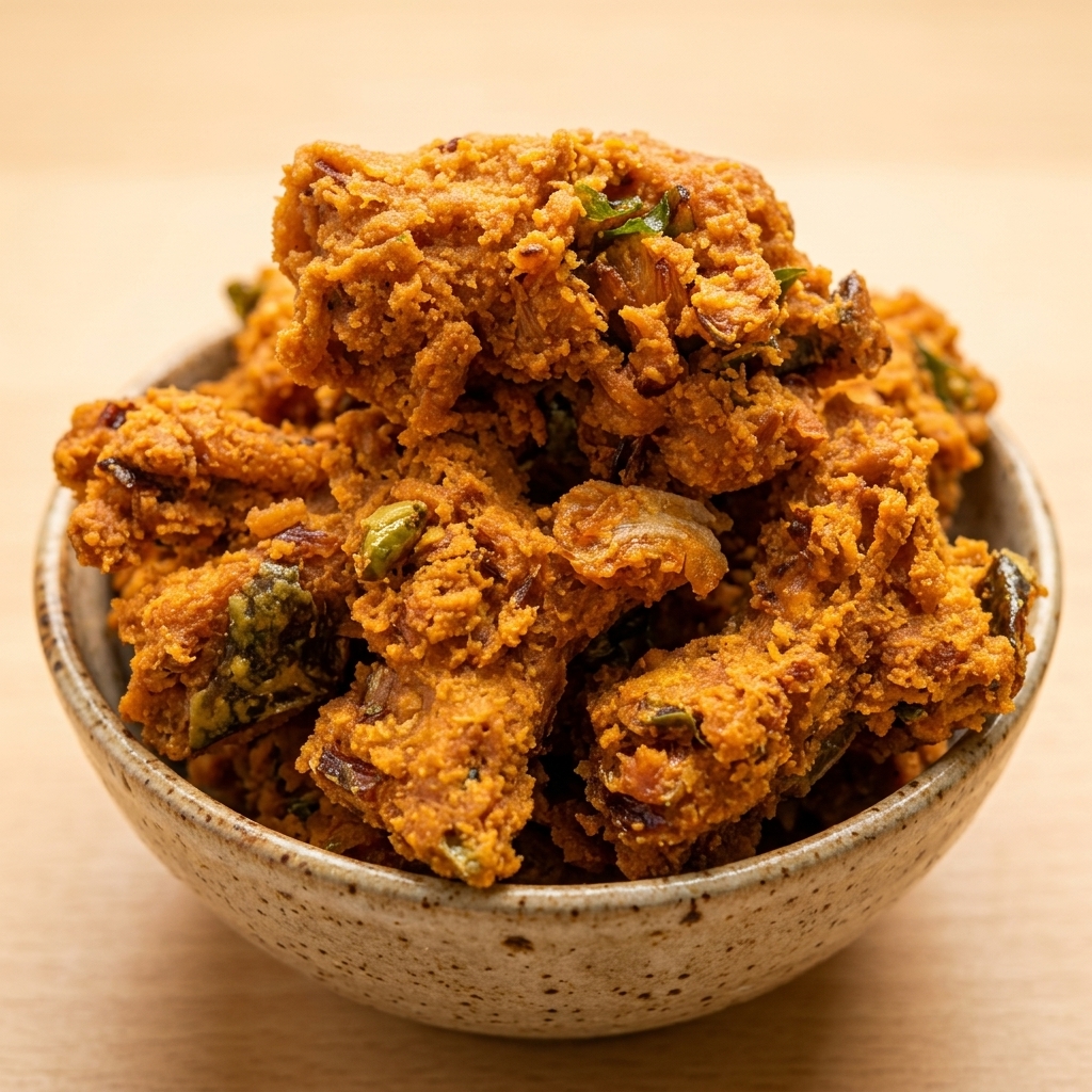 Famous Nagercoil pakoda on banana leaf with chutney — crispy groundnut oil fried